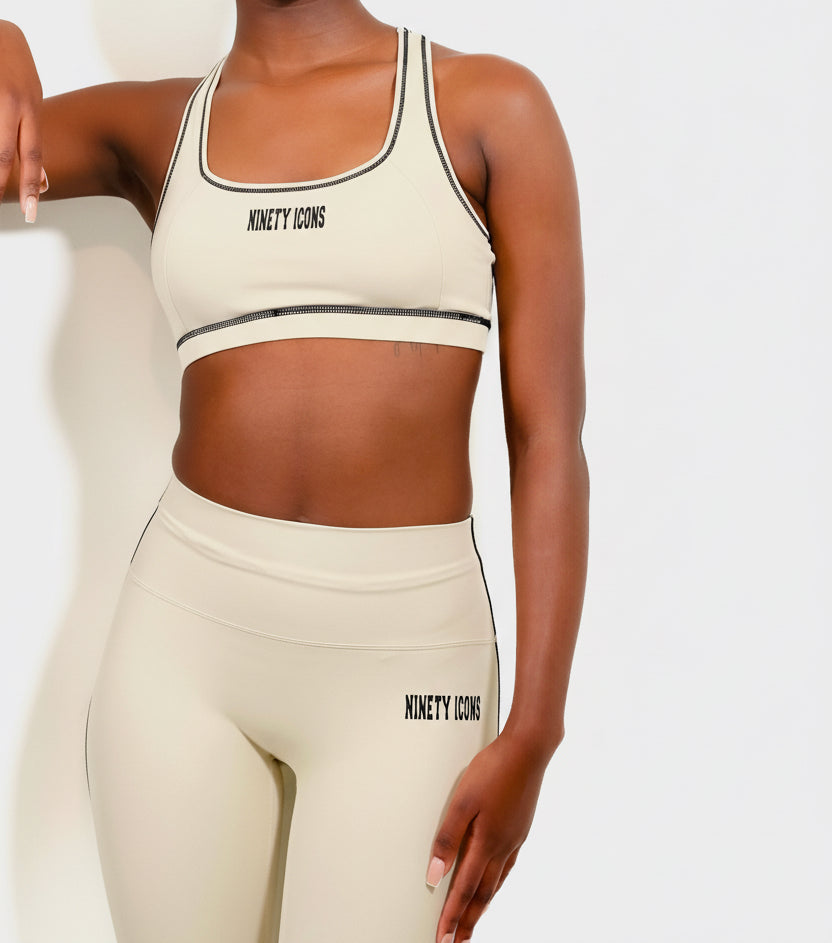 Ensemble Yoga Premium Beige - 3 Pièces NINETYICONS